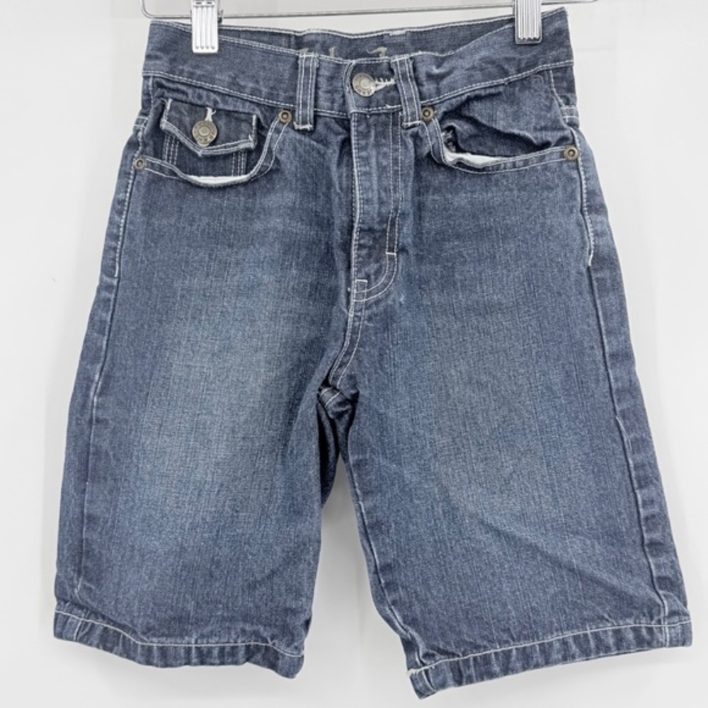 Vintage Y2K FUBU Blue Denim Baggy Shorts Jorts Boys Size 6